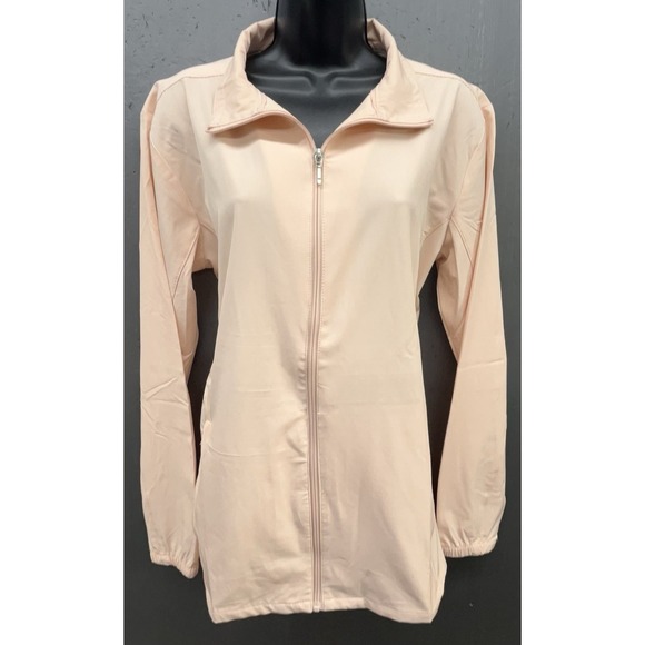 Hang Ten Jackets & Blazers - Windbreaker Jacket Women L Petal Pink Full Zip Pockets Athleisure Coastal Hike